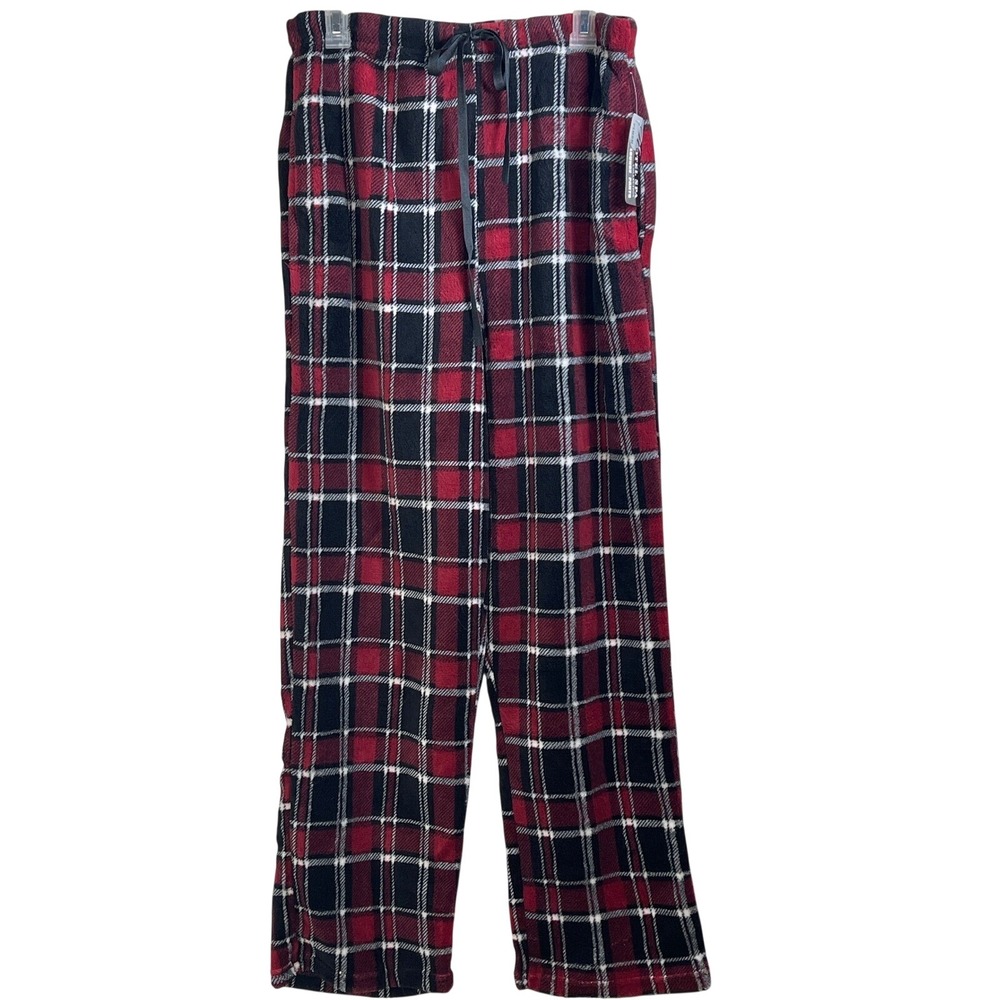 Hotel Spa Collection Plaid Flannel Lounge xl Pants Sleepwear Red Black White